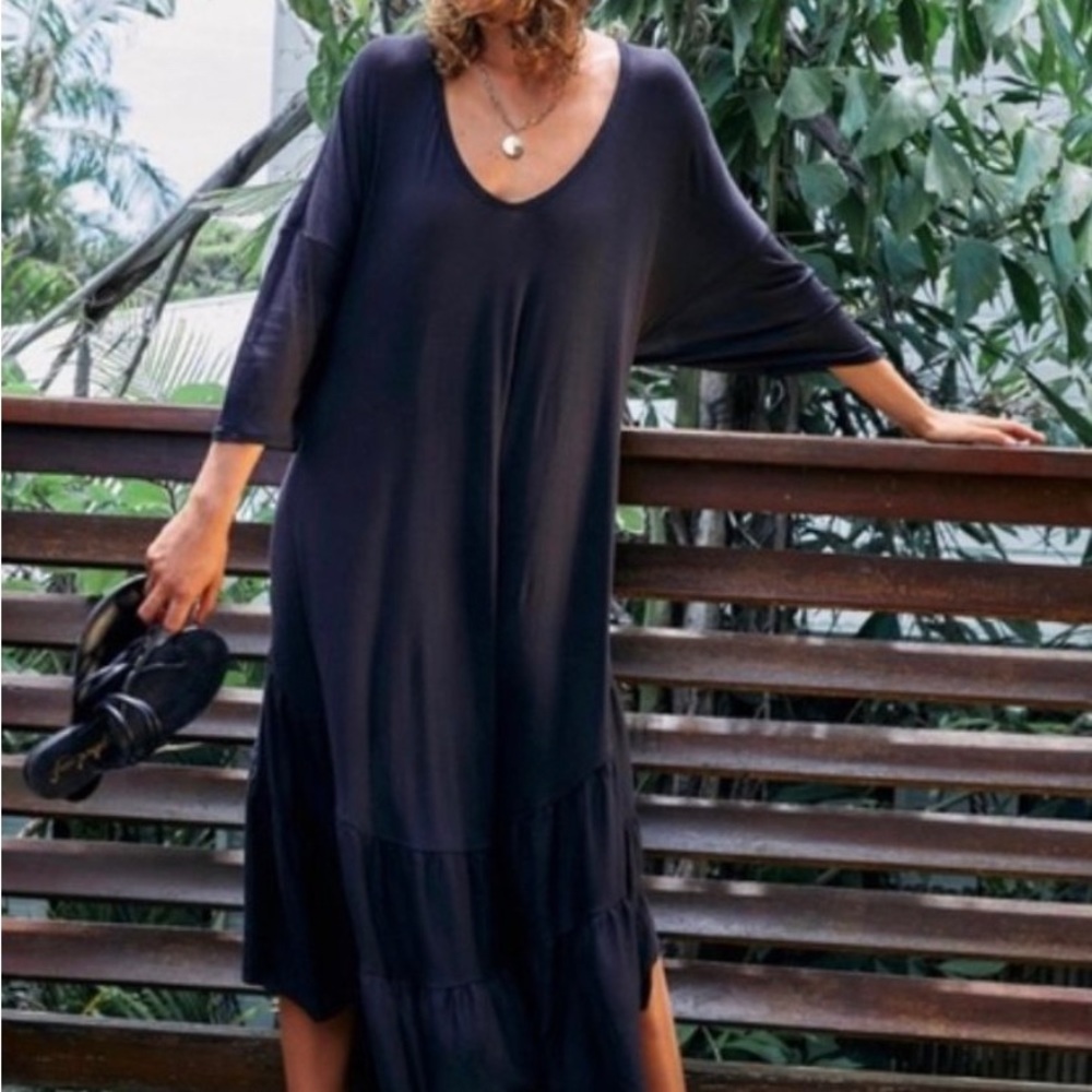 FREE PEOPLE Beach Collection Sunseeker Maxi Dress Obsidian NWT - Picture 7 of 13
